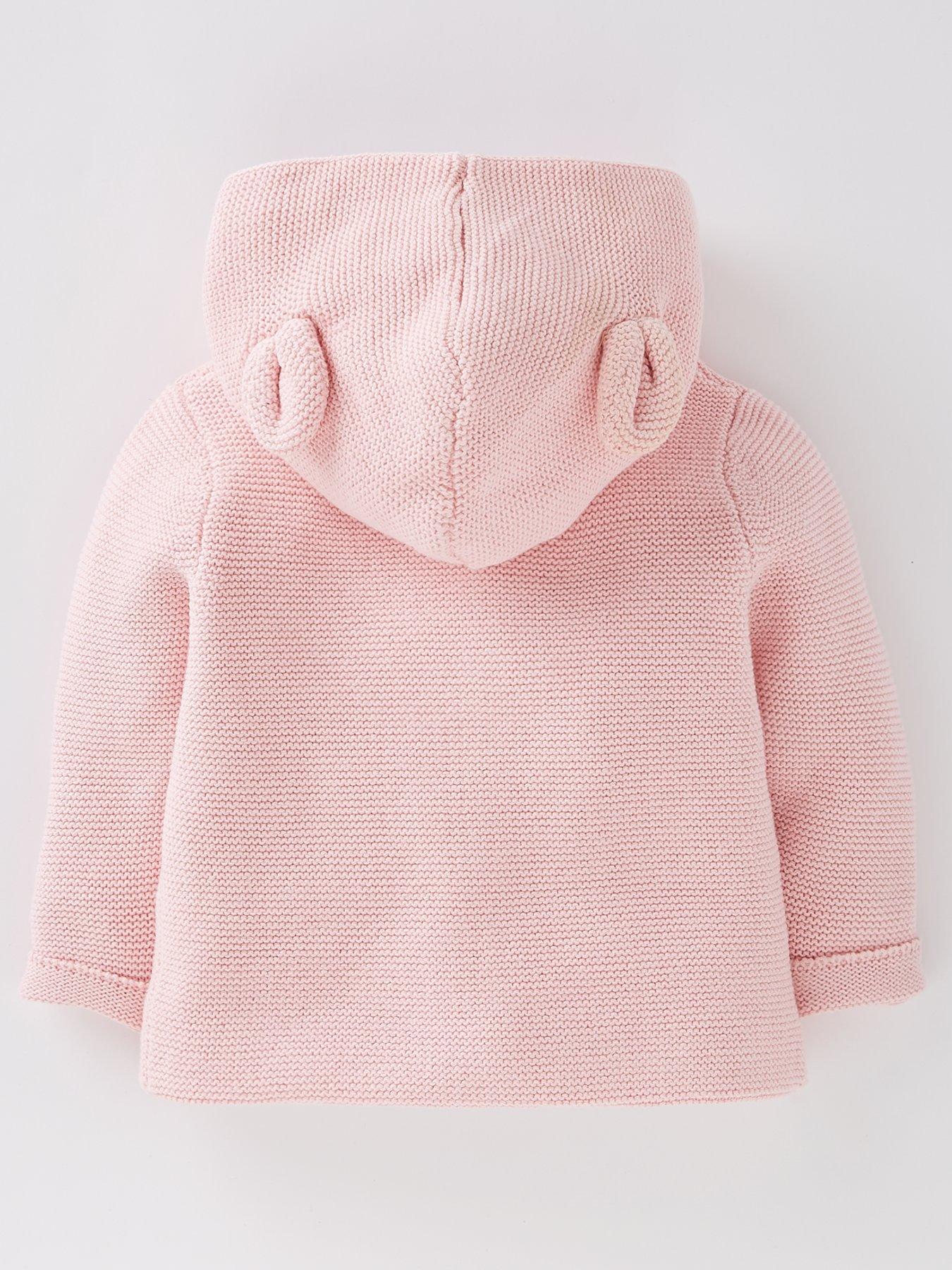 Image 2 of 3 of The Very Collection Girls Lined Hooded Button Cardigan - Pink