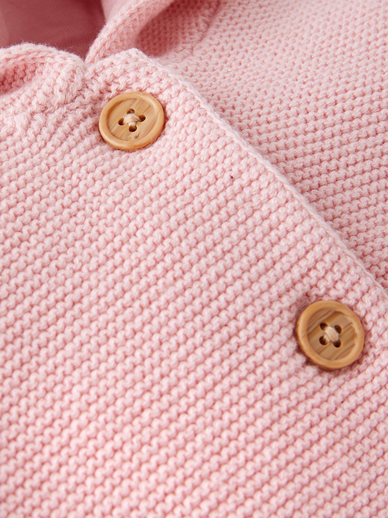Image 3 of 3 of The Very Collection Girls Lined Hooded Button Cardigan - Pink