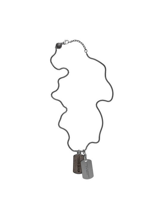 stillFront image of diesel-stainless-steel-silver-double-dogtags