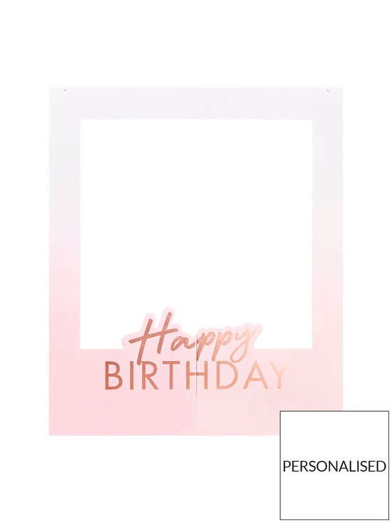 stillFront image of ginger-ray-rose-gold-foiled-personalised-happy-birthday-polaroid-frame