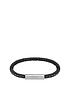  image of boss-braided-blacknbspleather-and-stainless-steel-gents-bracelet