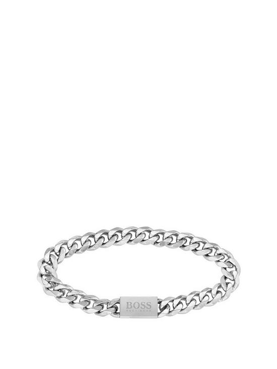 front image of boss-chain-for-him-stainless-steel-gents-bracelet