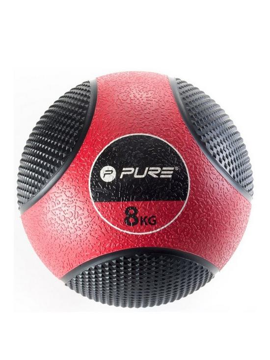 front image of pure2improve-deluxe-medicine-ball-8kg