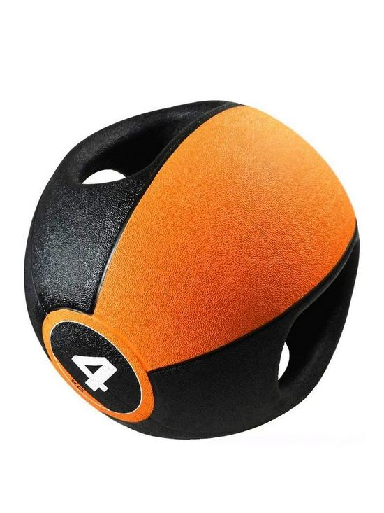 front image of pure2improve-deluxe-medicine-ball-with-handles-4kg