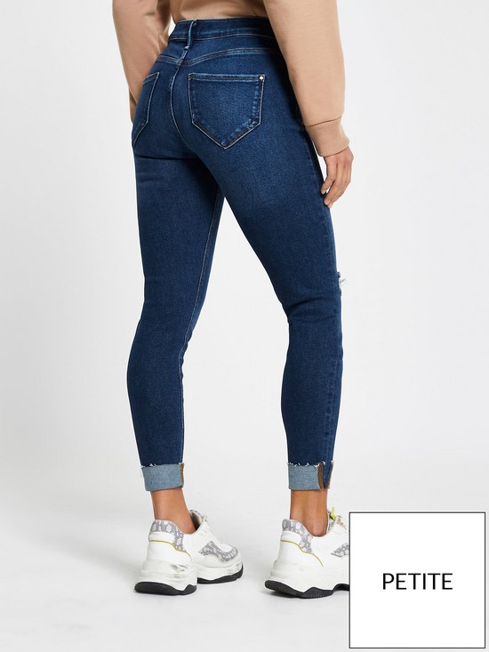 stillFront image of ri-petite-ripped-molly-mid-rise-jegging-dark-blue