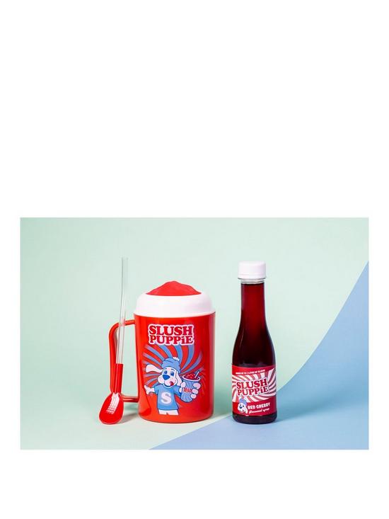 front image of slush-puppie-slushie-making-cup-amp-red-cherry-syrup-gift-set