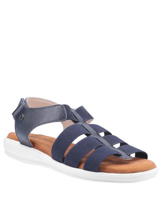 front image of hush-puppies-hailey-gladiator-wedge-sandal-navy