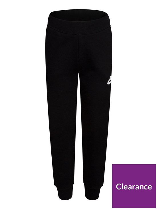 front image of nike-younger-club-fleece-jogger-black