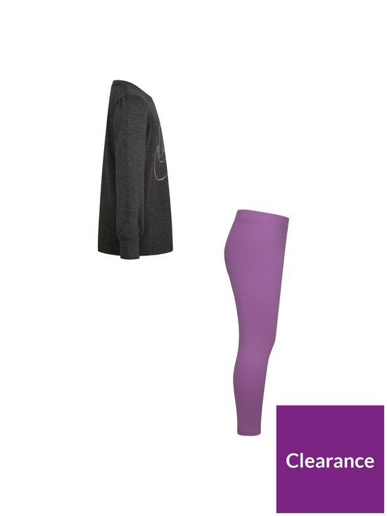 stillFront image of nike-younger-sportswear-fleece-legging-set-purple
