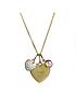 image of the-love-silver-collection-personalised-gold-plated-heart-necklace-with-charms