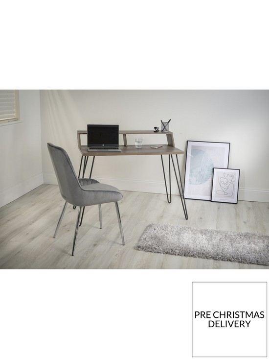stillFront image of koble-bea-desk-with-wireless-charging--nbsplime-washgrey