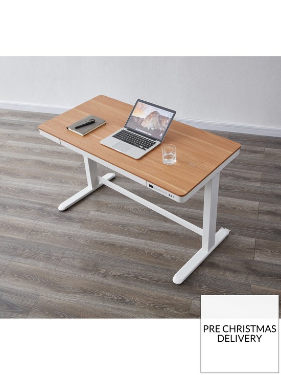 stillFront image of koble-juno-desk-with-wireless-charging-and-electric-height-adjustment--nbspoakwhite