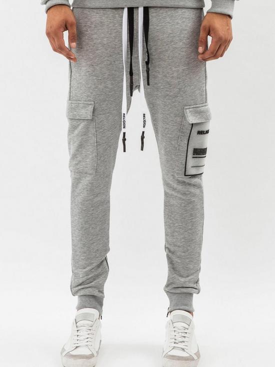 front image of religion-rep-cargo-joggers-grey-marlnbsp