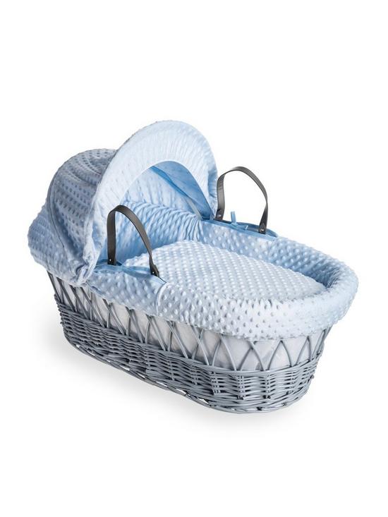 stillFront image of clair-de-lune-dimple-grey-wicker-basket-with-grey-deluxe-stand-blue