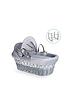  image of clair-de-lune-dimple-grey-wicker-basket-with-grey-deluxe-stand-grey