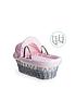  image of clair-de-lune-dimple-grey-wicker-basket-with-grey-deluxe-stand-pink