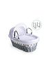  image of clair-de-lune-dimple-grey-wicker-basket-with-grey-deluxe-stand-white