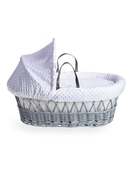 stillFront image of clair-de-lune-dimple-grey-wicker-basket-with-grey-deluxe-stand-white