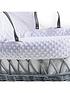  image of clair-de-lune-dimple-grey-wicker-basket-with-grey-deluxe-stand-white