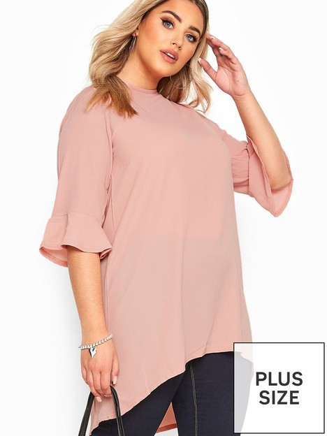 yours-blush-flute-sleeve-tunic-pink