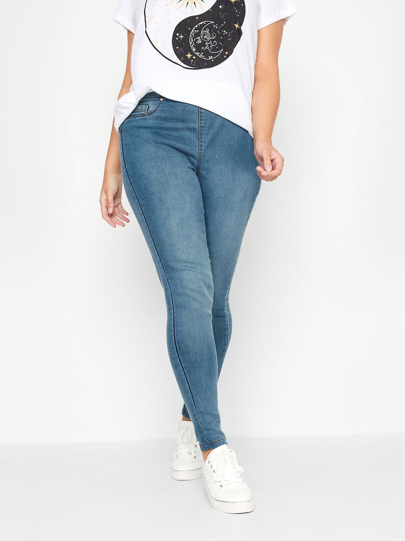 Image 1 of 4 of Yours Lola&nbsp;Bum Shaper Jegging -&nbsp;Mid Blue