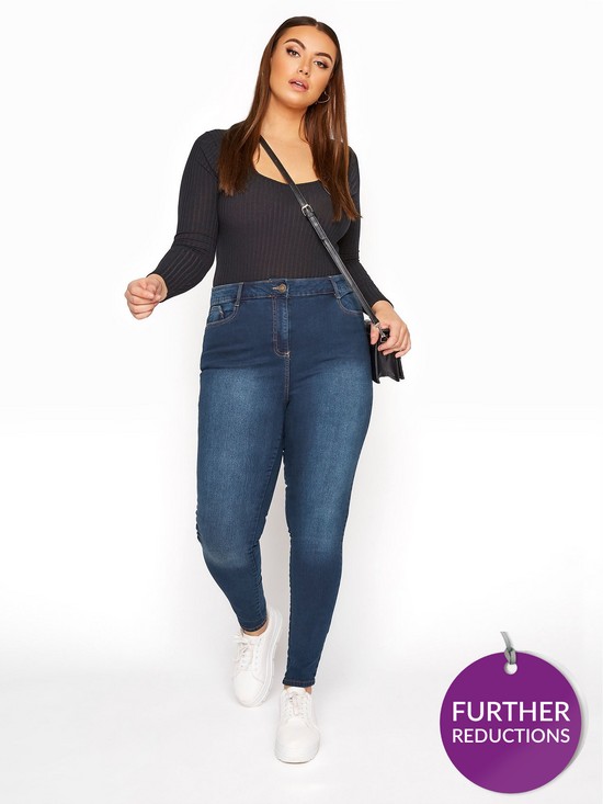front image of yours-yoursnbsplondon-ava-30-super-stretch-skinny-jeans-indigo