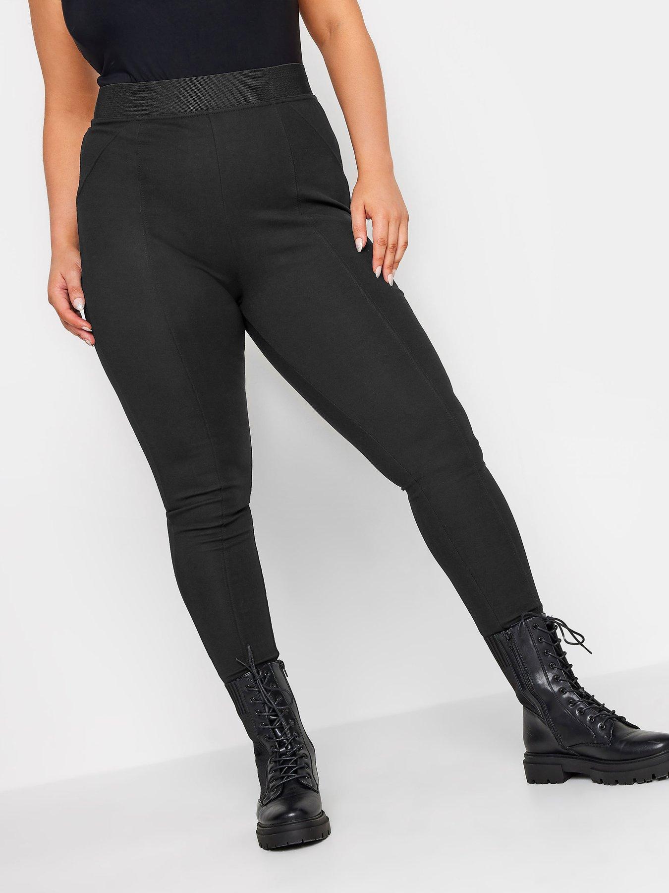 front image of yours-ponte-roma-trouser-black