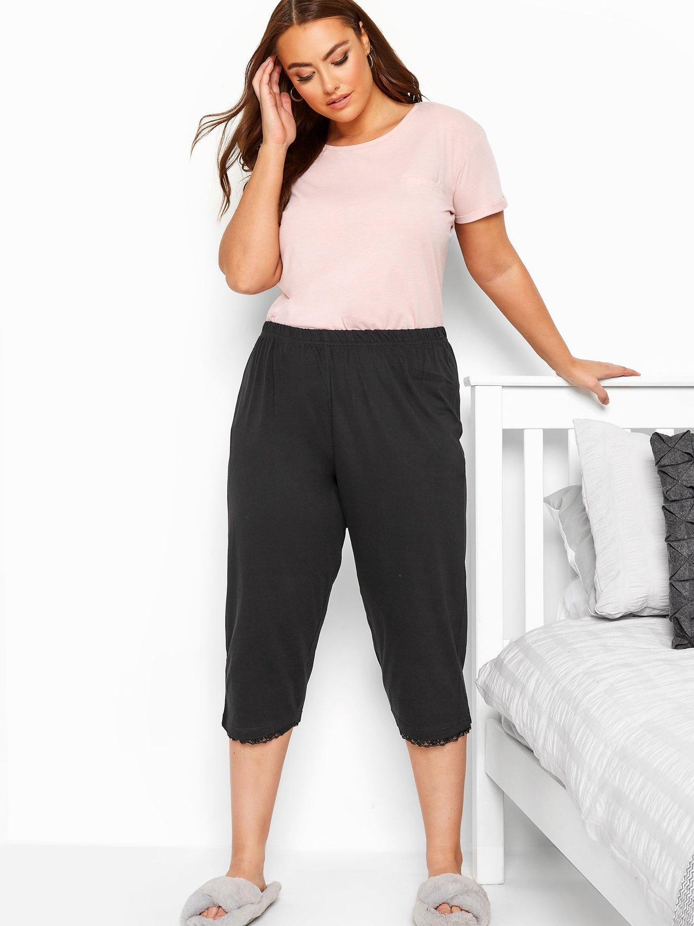 front image of yours-crop-pj-bottom-black