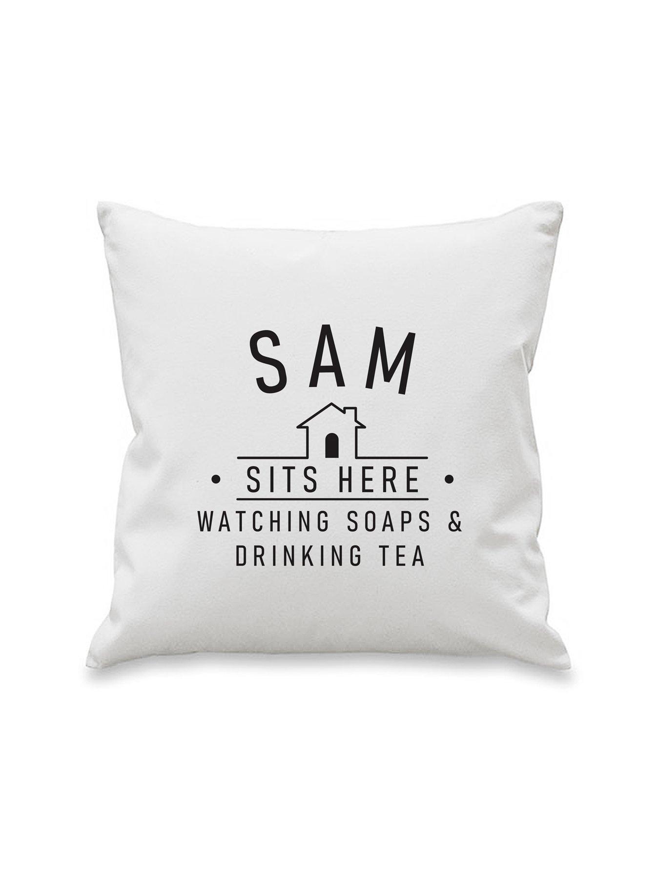 The Personalised Memento Company Personalised 'Sits Here' Cushion