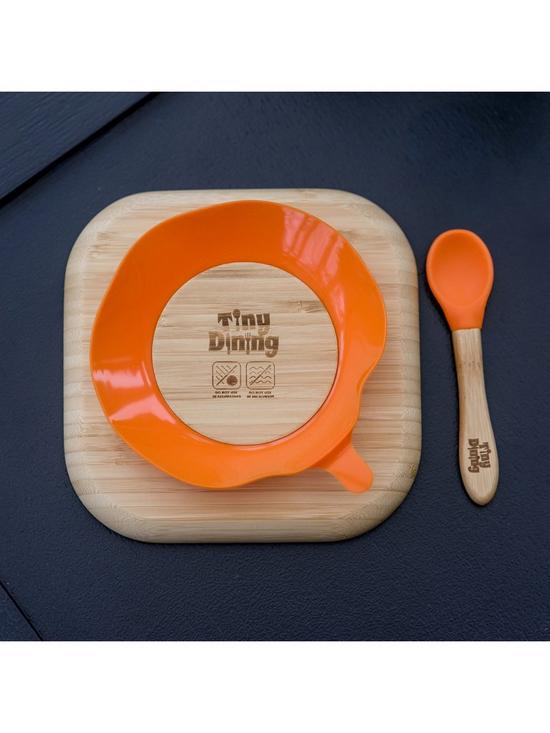 stillFront image of the-personalised-memento-company-woodland-bamboo-suction-plate-and-spoon
