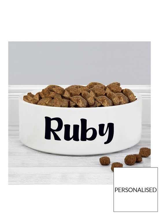 front image of the-personalised-memento-company-large-personalisednbsppet-bowl