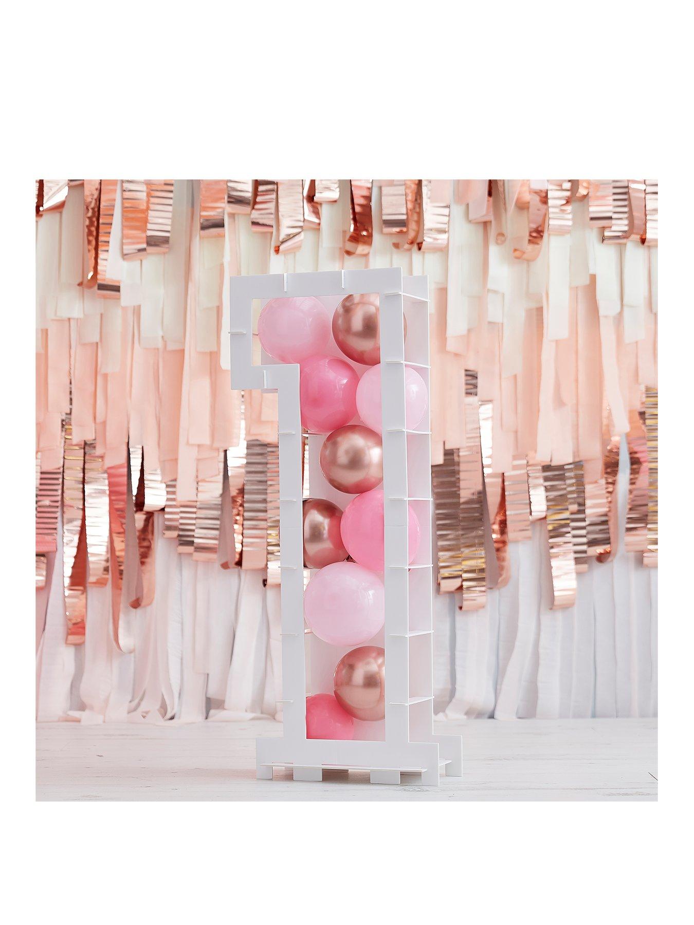 Ginger Ray Blush Balloons with Number Mosaic Stand
