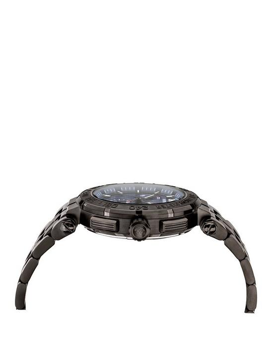 stillFront image of versace-greca-chrono-45-mm-mens-blue-dial-ip-bracelet-watch