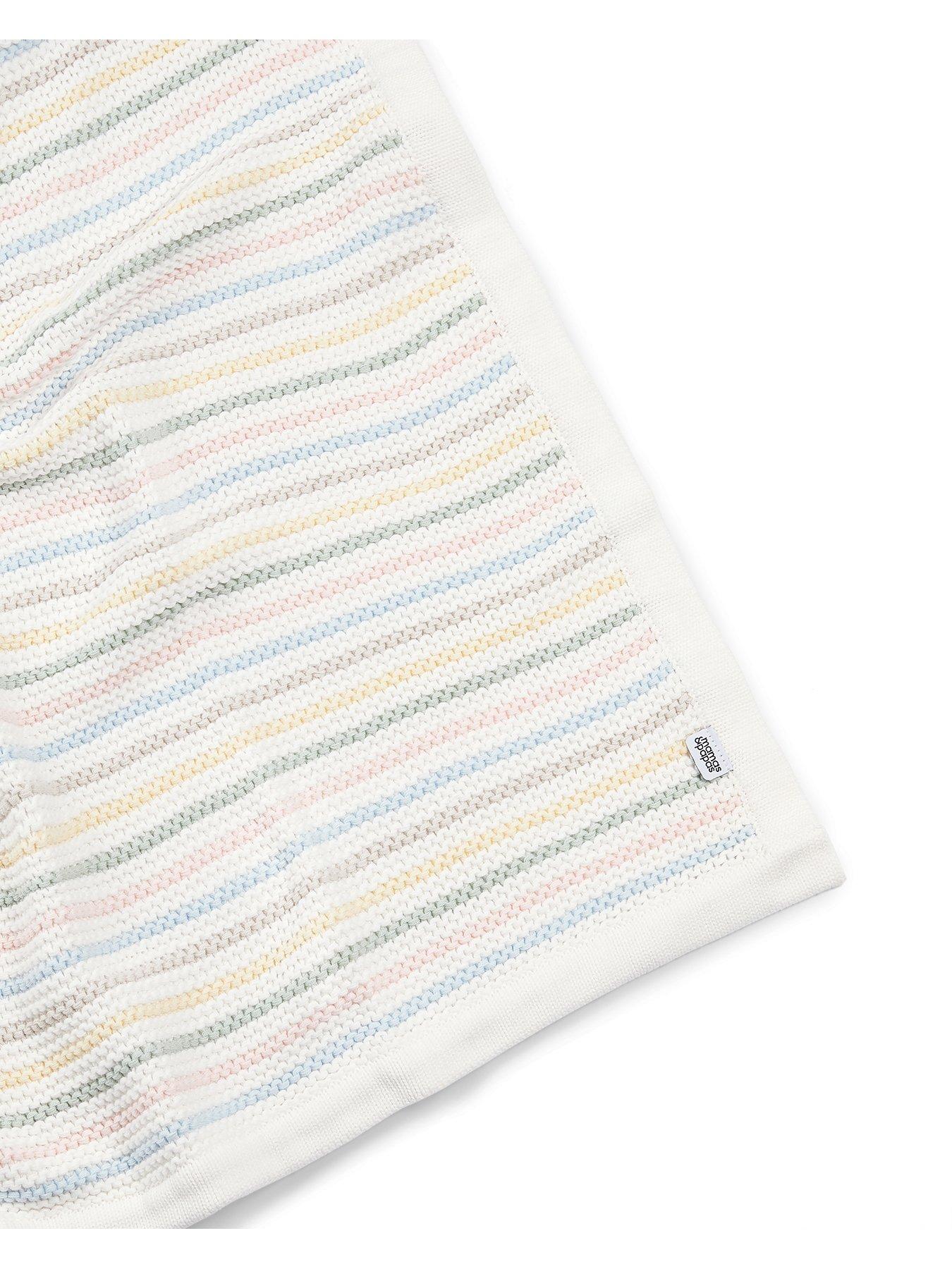  image of mamas-papas-knitted-blanket-70x90cm-soft-pastel-multi