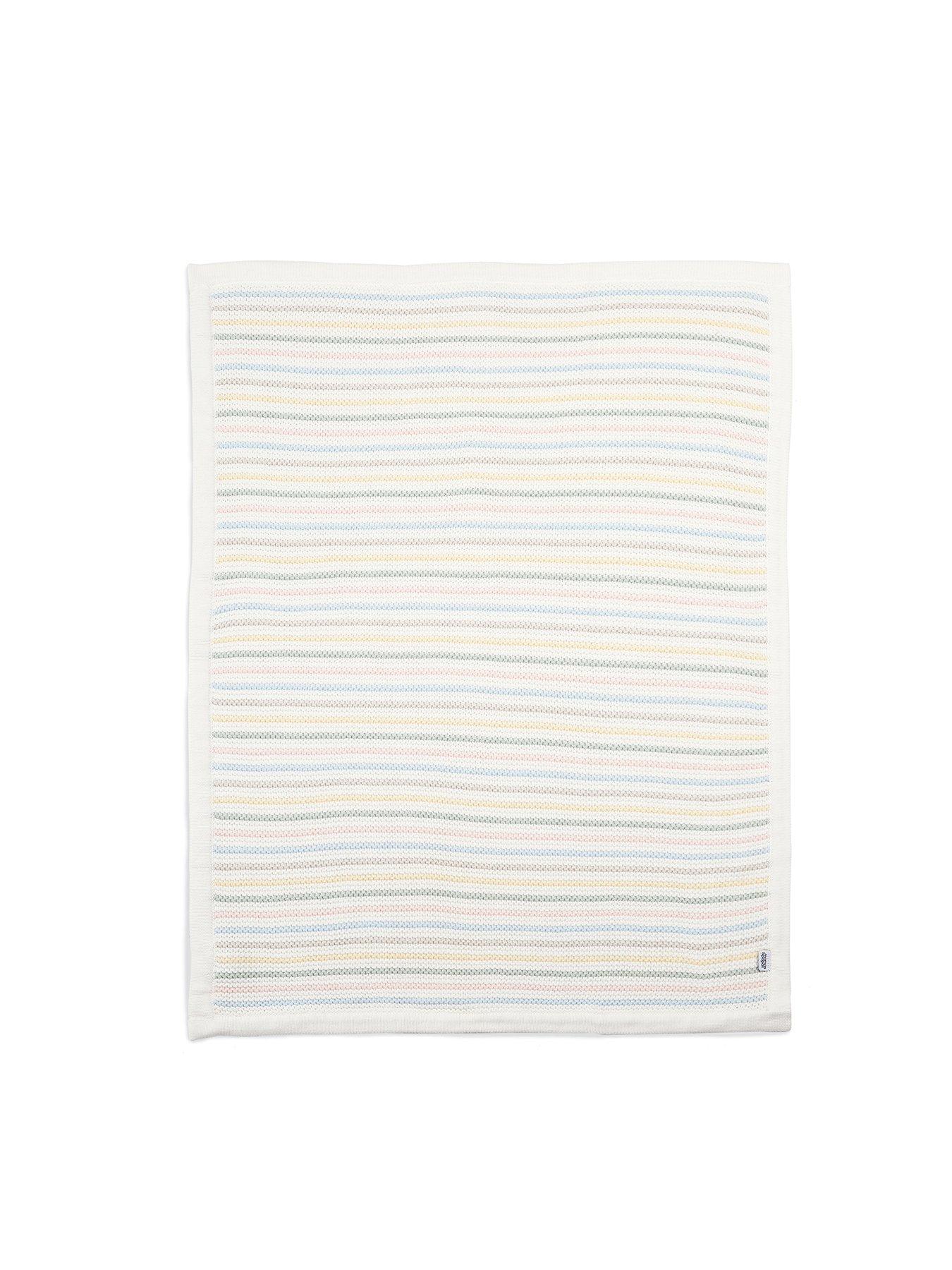  image of mamas-papas-knitted-blanket-70x90cm-soft-pastel-multi