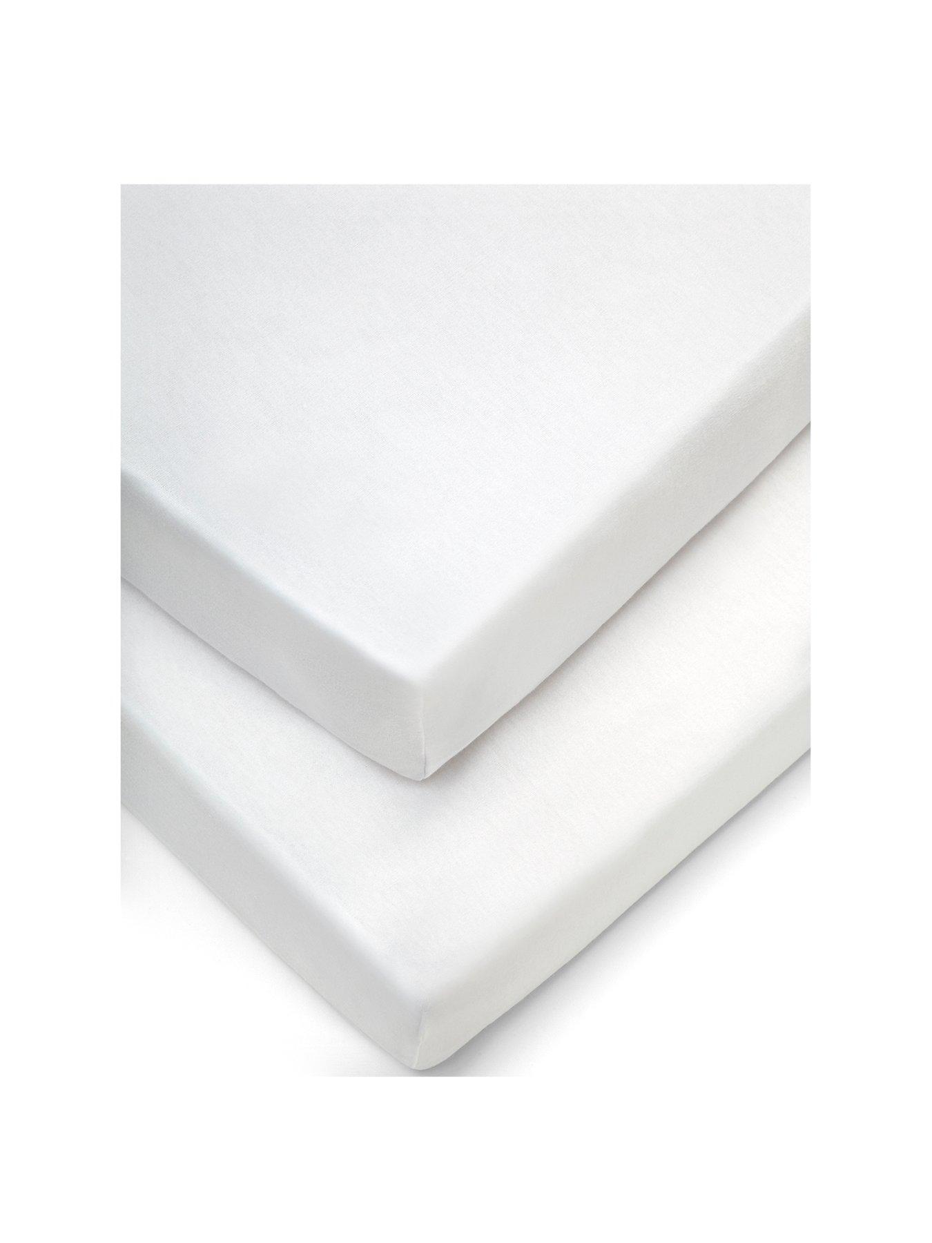 Mamas & Papas 2 Crib Fitted Sheets (40X94cm) White