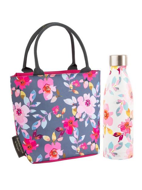 summerhouse-by-navigate-gardenia-insulated-floral-lunch-tote-amp-500ml-insulated-drink-bottle