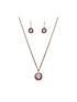  image of mood-rose-gold-plated-pink-crystal-cushion-necklace-and-earring-set