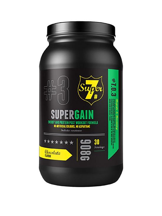 front image of super-7-super-gain-post-workout-recovery-formula-chocolate-908-grams