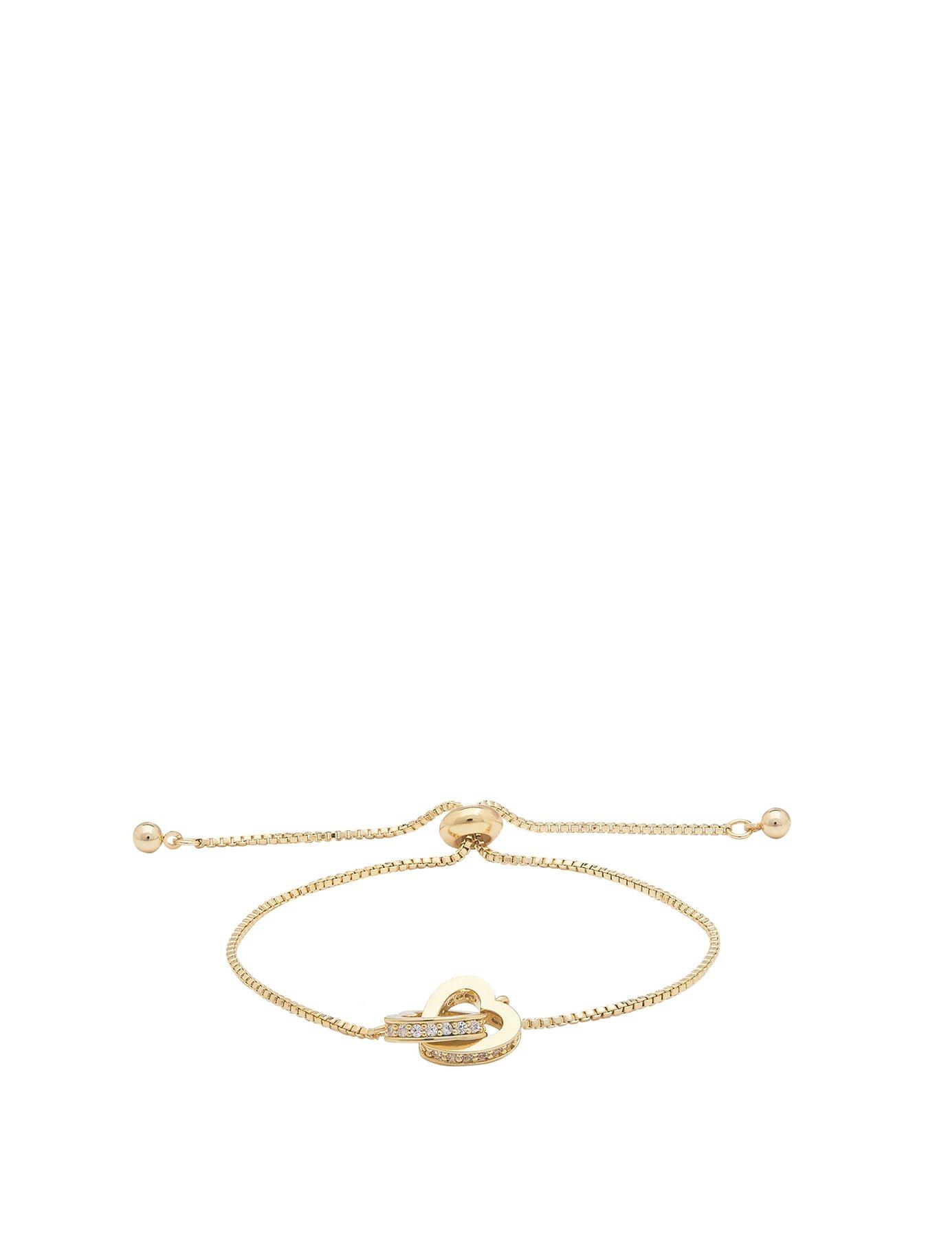 front image of jon-richard-interlink-heart-toggle-bracelet