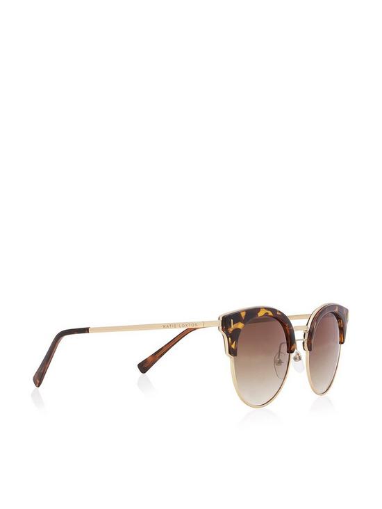 front image of katie-loxton-cateye-sunglasses-gold