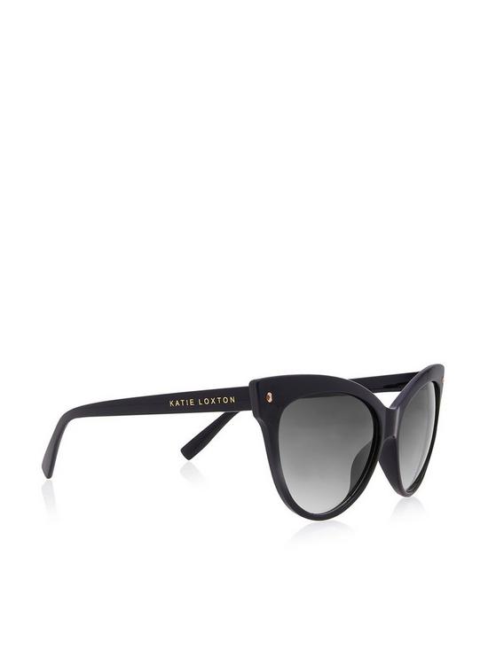 front image of katie-loxton-cateye-sunglasses-black
