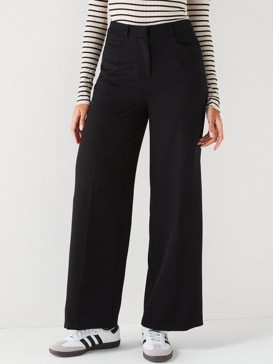 front image of v-by-very-wide-leg-trouser-black