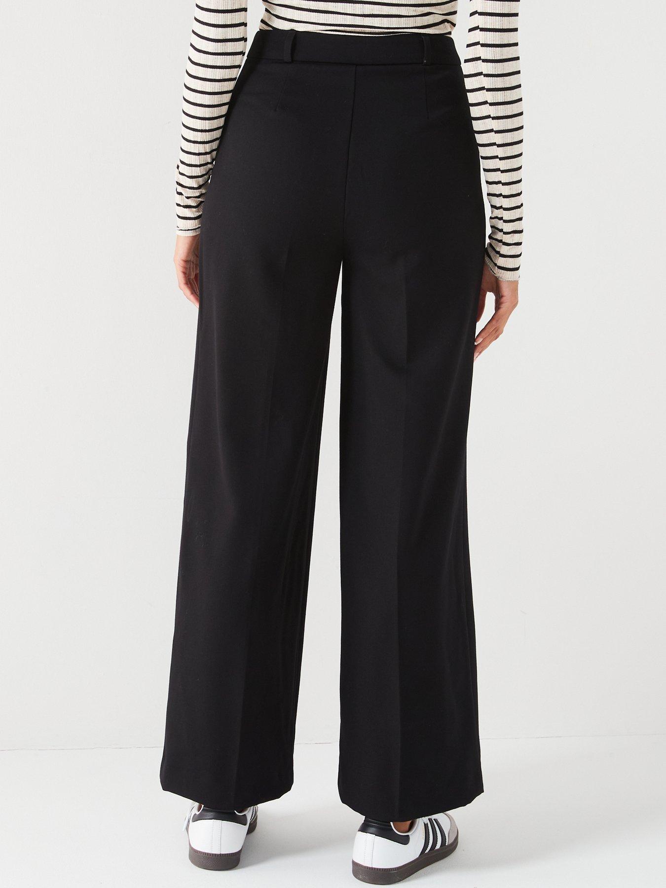 V by Very Wide Leg Trouser - Black | littlewoods.com