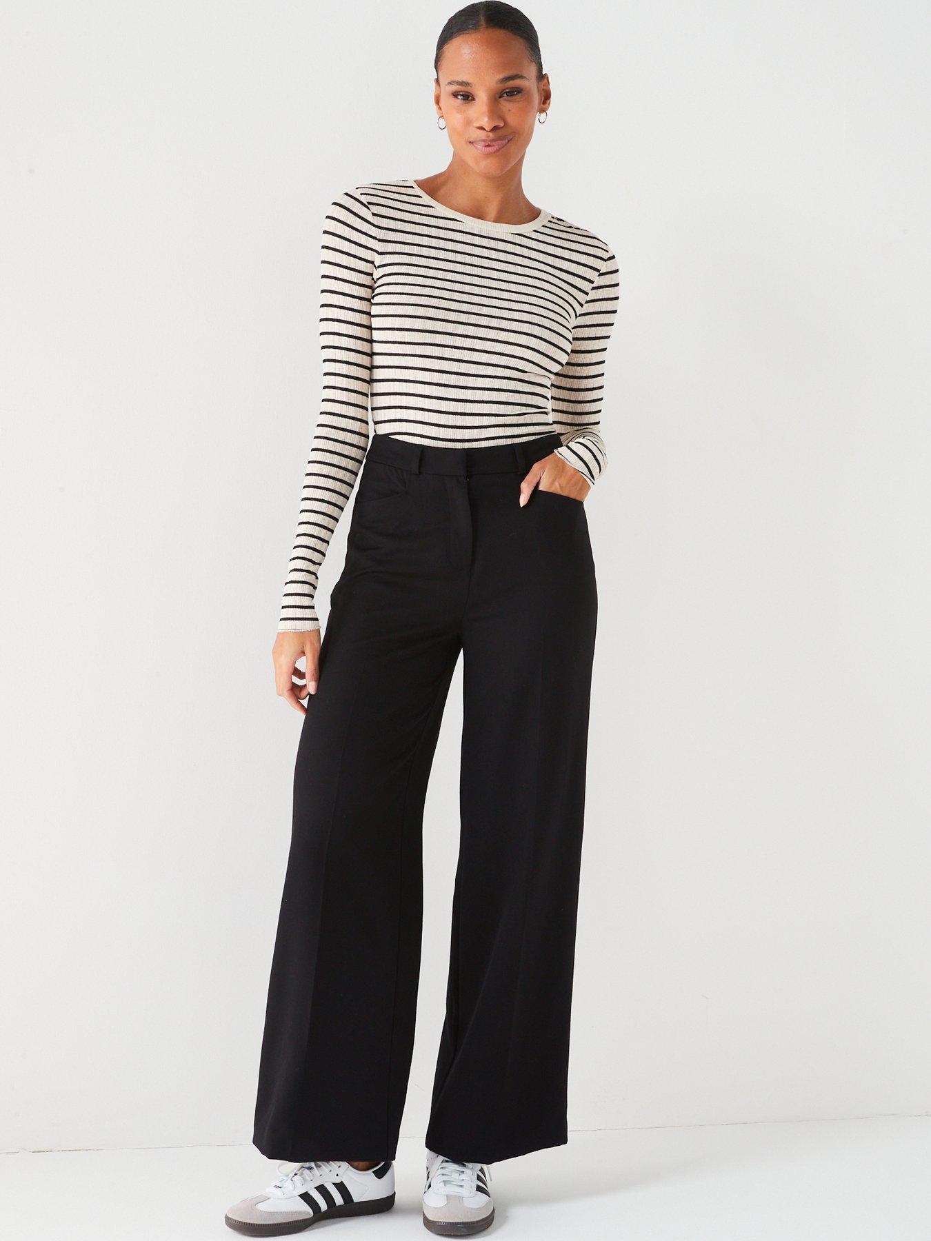 Image 3 of 6 of The Very Collection Wide Leg Trouser - Black