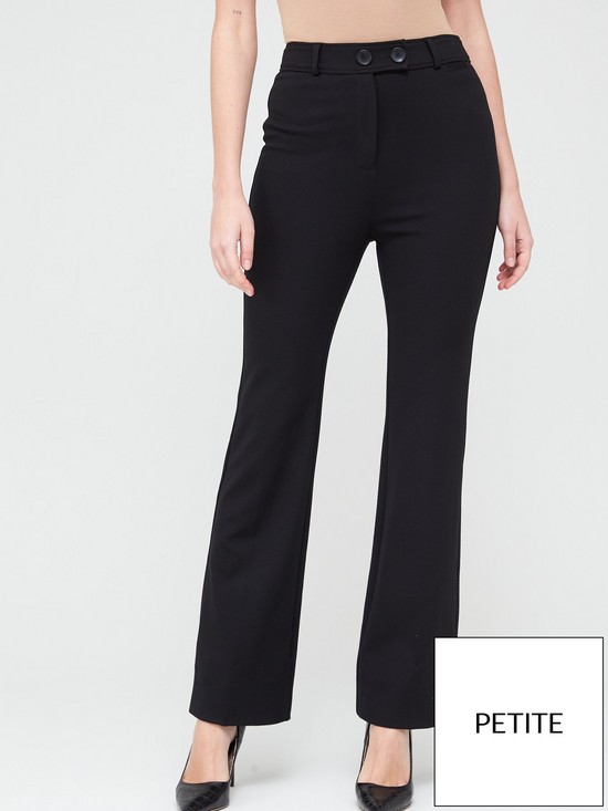 front image of v-by-very-petite-ponte-bootcut-trousers-blacknbsp