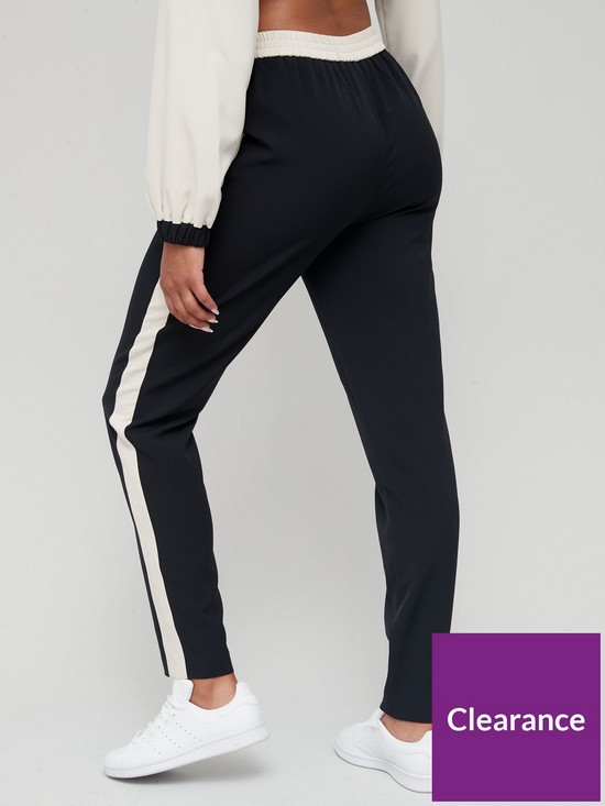stillFront image of v-by-very-woven-colour-block-side-jogger-black