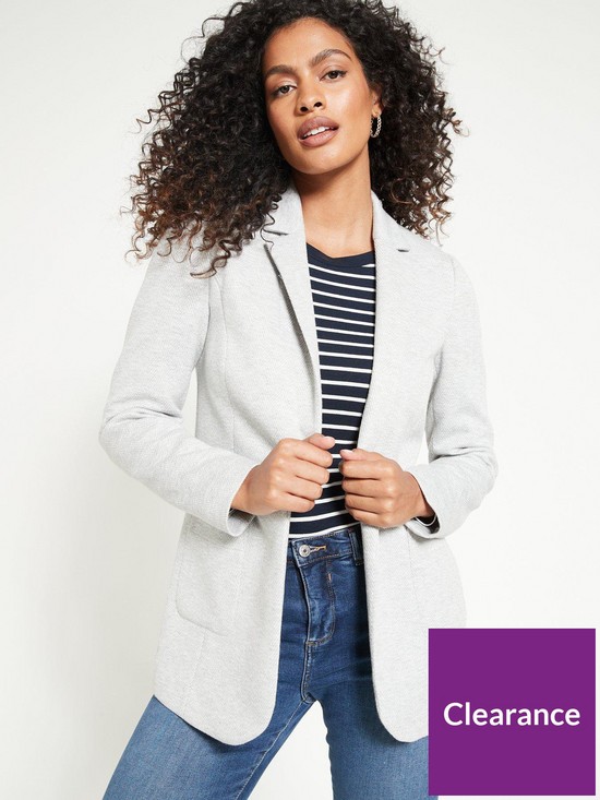 front image of everyday-jersey-single-breasted-blazer-grey
