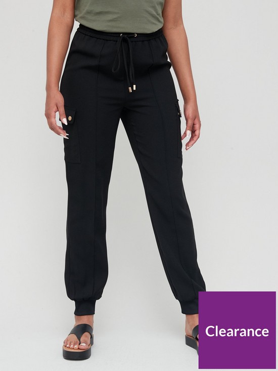 front image of v-by-very-formal-cargo-slouch-leg-joggernbsp--black