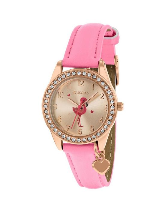stillFront image of tikkers-flamingo-dial-flamingo-charm-strap-watch